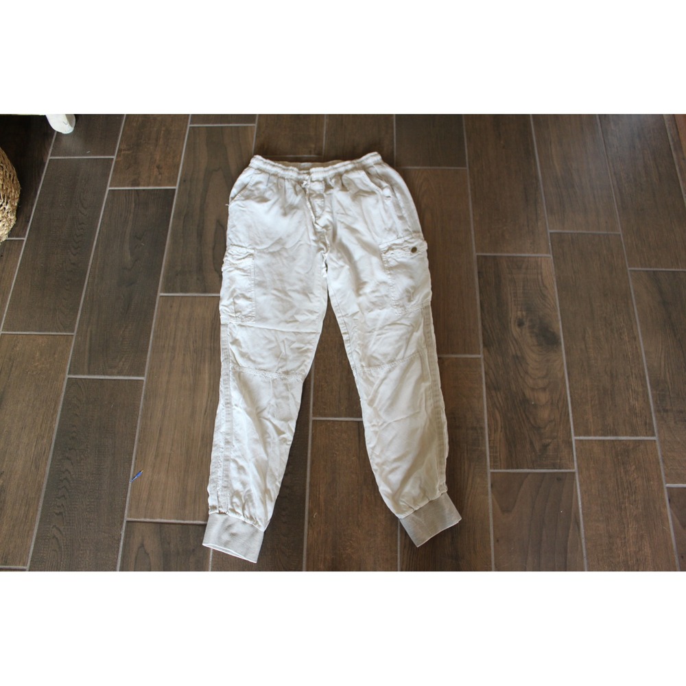 Vintage Havana Womens Cargo Joggers Cream Beige Elastic Waist Pants Size Medium